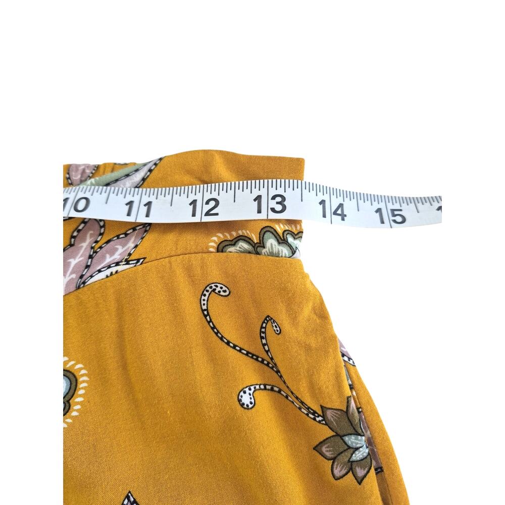 Jaase Wide Leg Pants Sz S Novelty Print High Waist Boho Flowy Summer Festival - Picture 6 of 10
